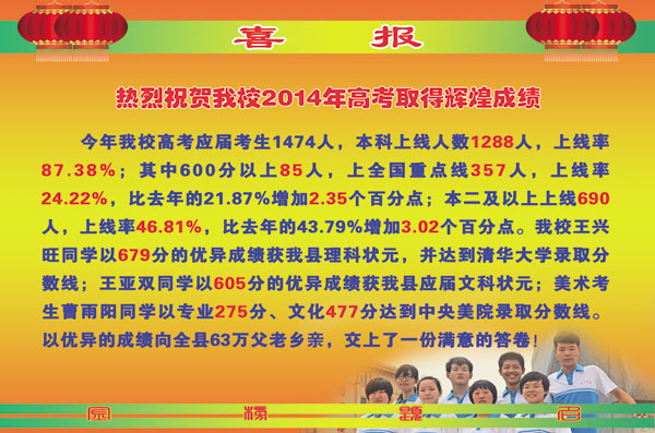 喜报：2014年曲阳永宁中学高考成绩.jpg